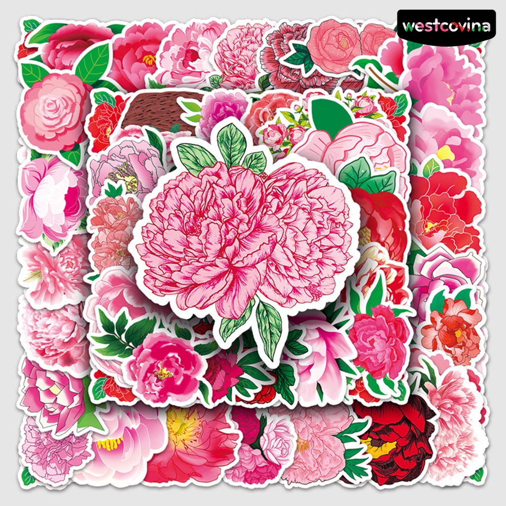 [WSTN]✎Bộ 50 Miếng Dán Chống Thấm Nước Tự Dính Trang Trí Cho Điện Thoại / Vali