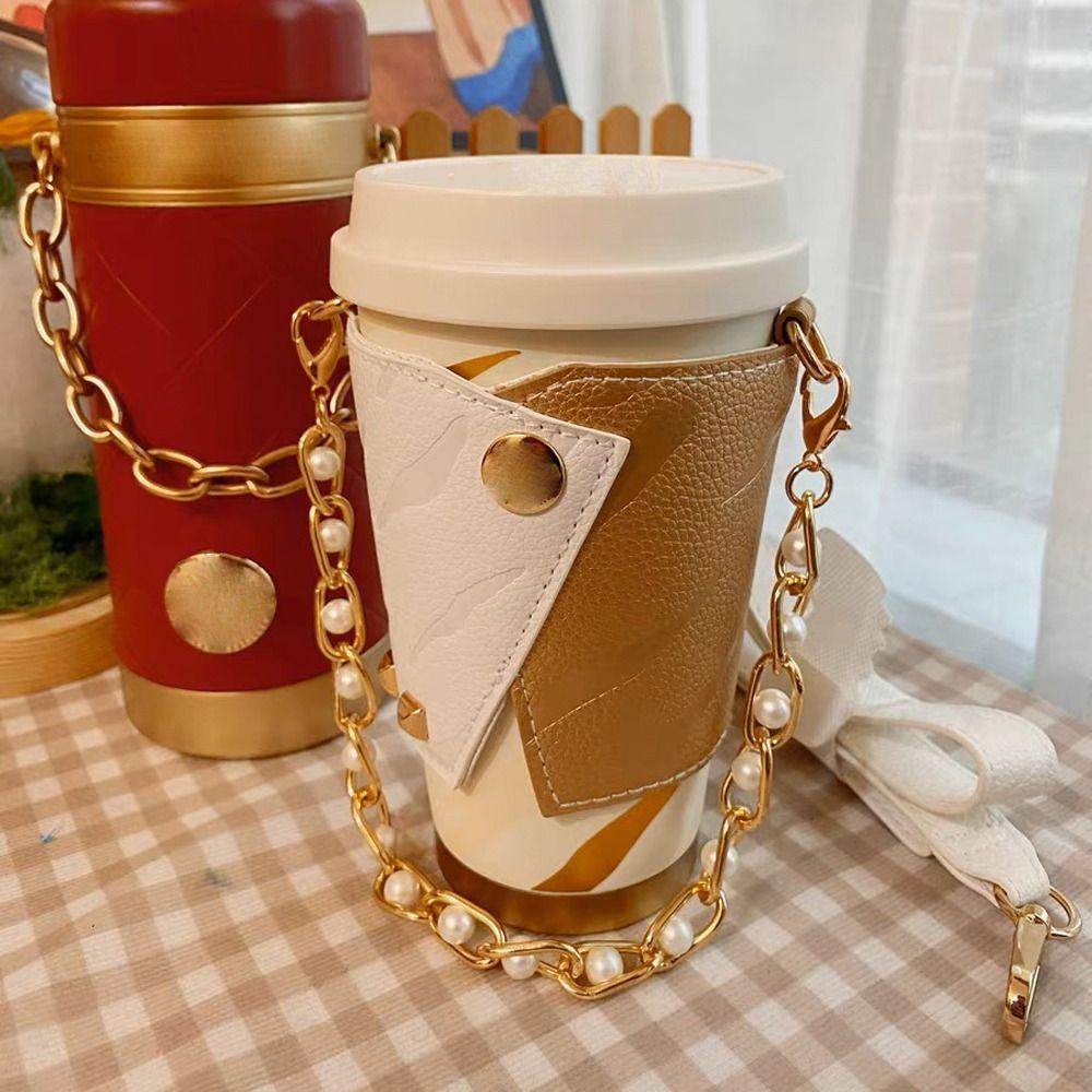 Dây Đeo Túi Xách / Điện Thoại Bằng Da PU Đính Hạt Cườm Xinh Xắn