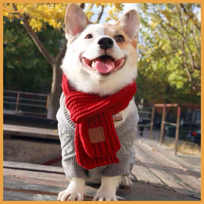 Khăn Choàng Cổ Đan Len Siêu Nhẹ Nhiều Màu Sắc Thời Trang Mùa Đông Xinh Xắn Cho Thú Cưng