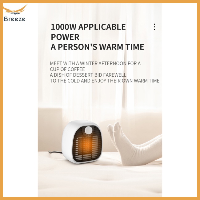 Quạt Sưởi Điện Mini 3600Rpm 3 Mức Độ 36db Tiếng Ồn Thấp Nhỏ Gọn Không Gây Tiếng Ồn