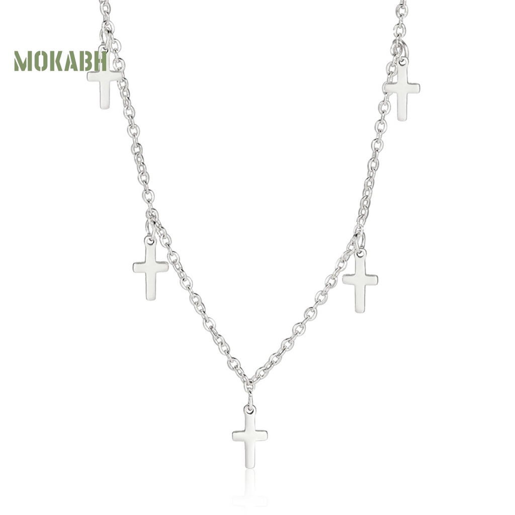 Vòng cổ Bằng Thép Không Gỉ Mặt Thánh Giá Thời Trang Sang Trọng Cho Nữ
