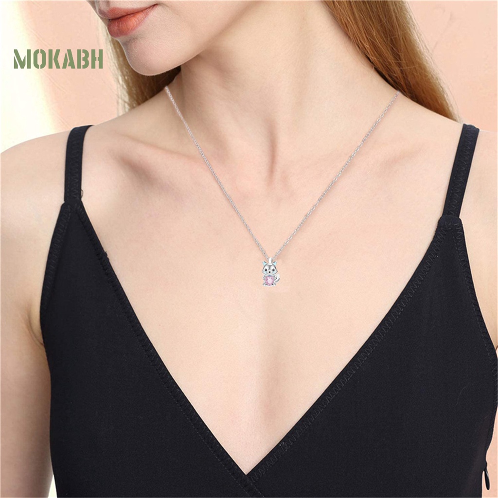 [Mok Abh] Vòng cổ Mặt Hình Trái Tim Đính Đá Lấp Lánh Có Thể Điều Chỉnh Trang Sức Thời Trang Cho Nữ