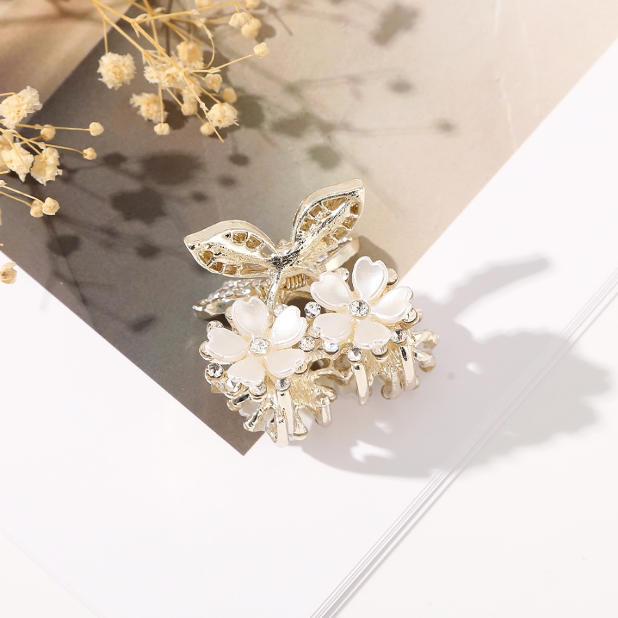 Kẹp Tóc Hợp Kim Hình Hoa Đính Đá Phong Cách Hàn Quốc Cho Nữ