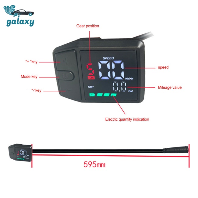 Galaxy Đồng Hồ Đo Tốc Độ Bafang-dz41 Hd Chống Nước Ip65 Màn Hình Lcd Cho Bafang Bbs01 Bbs02