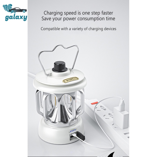 Galaxy Đèn Led Cắm Trại Sạc Usb Chống Nước Có Móc Treo