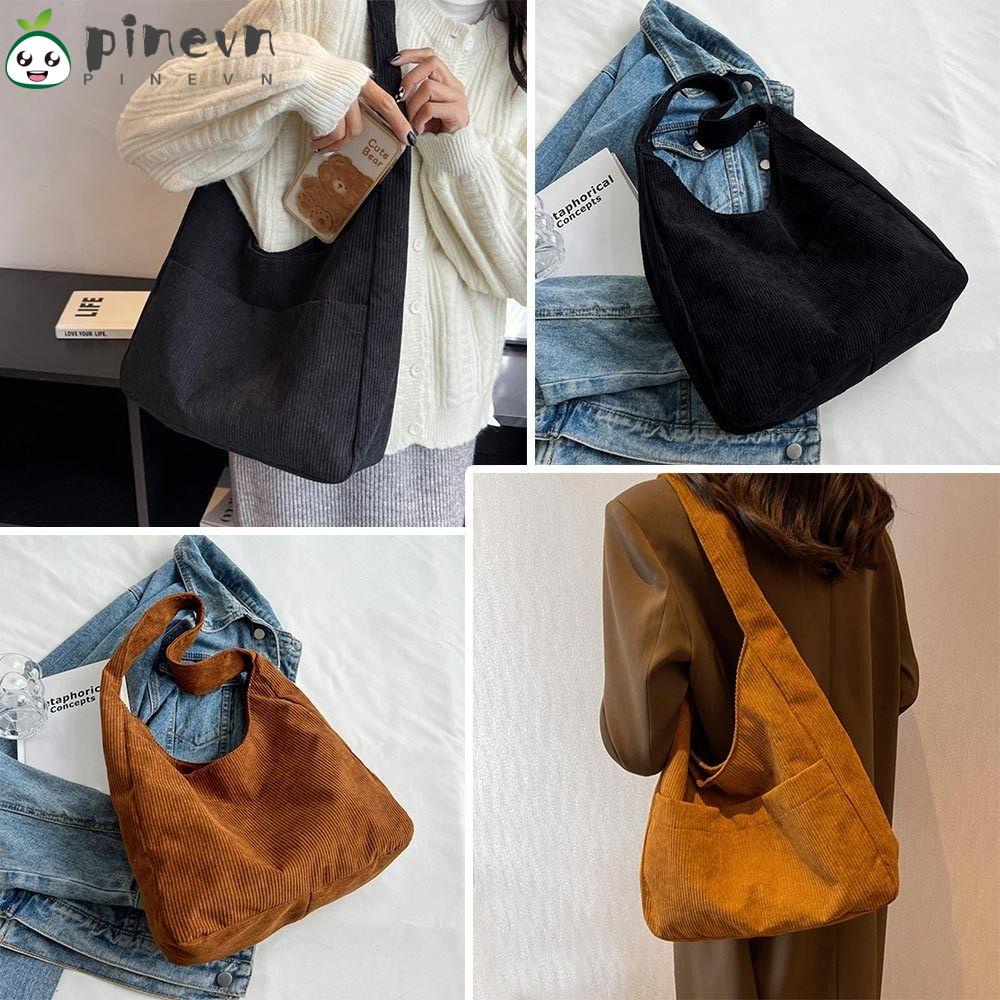 PINEVN Túi Tote Đeo Vai Màu Sắc Đơn Giản Thời Trang Cho Nữ