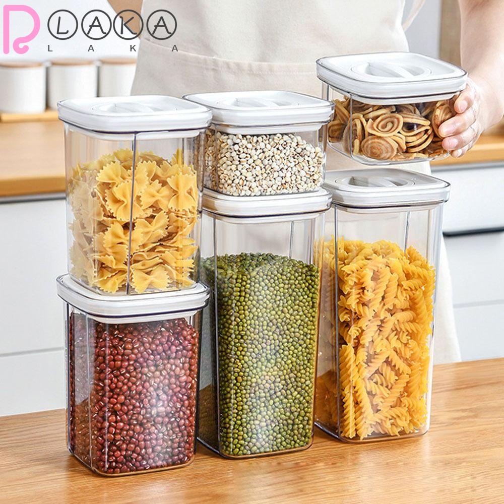 LAKAMIER Hũ Đựng Thực Phẩm Hình Vuông Có Nắp Đậy Tiện Dụng
