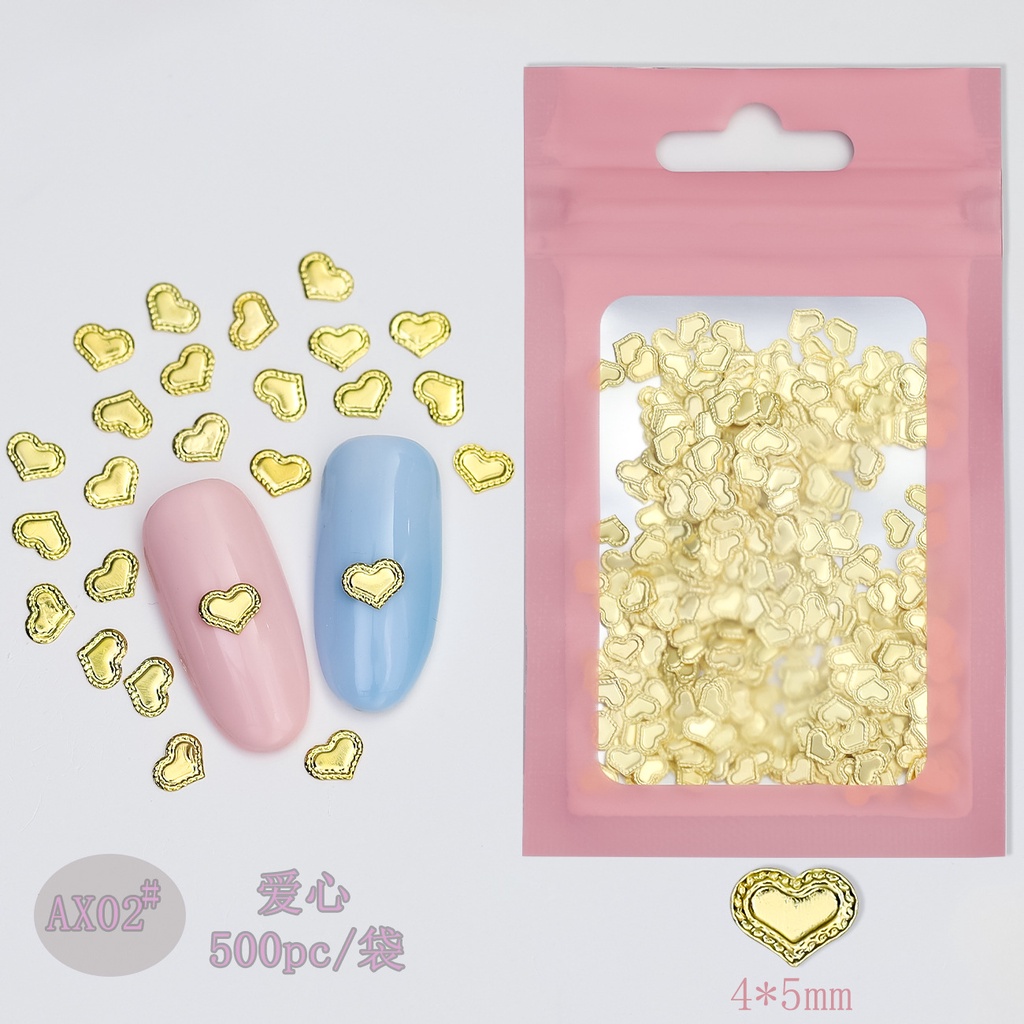 Bộ 500 / 1000 Đinh Tán Kim Loại Hình Bán Nguyệt / Tròn / Ngôi Sao / Mặt Trăng / Vòng Tròn Trang Sức DIY