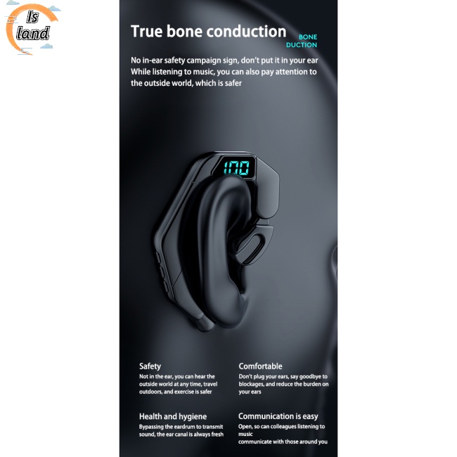 [IS] Tai Nghe Bluetooth Không Dây V19 Móc Vành Tai Có Màn Hình Hiển Thị Kỹ Thuật Số Phong Cách Doanh Nhân