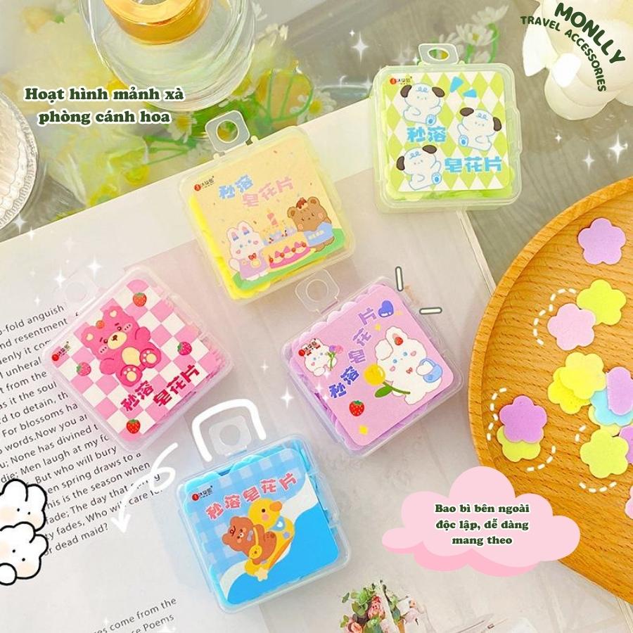 Xà Phòng Giấy Rửa Tay Hình Cánh Hoa, Thuận Tiện Cho Đi Du Lịch, Đi Ra Ngoài-Monlly Shop