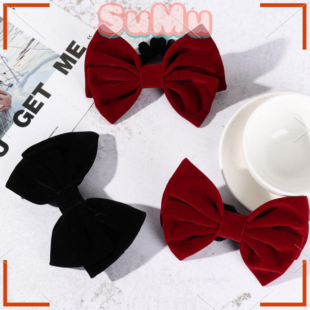 SUMU Kẹp Tóc Nơ Vải Nhung Sang Trọng Cho Nữ