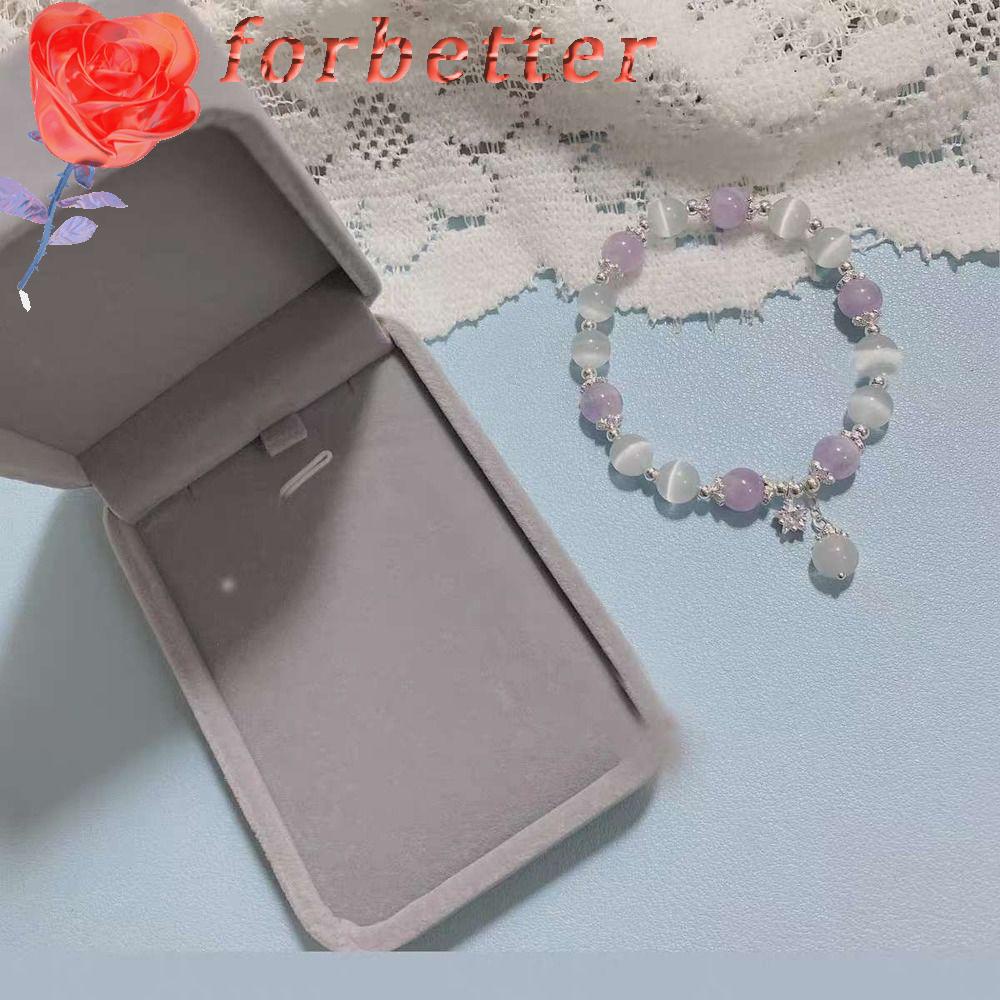 FORBETTER Vòng Tay Dây Bện Thủ Công Đính Nơ Mắt Mèo Dễ Thương Ngọt Ngào Cho Nữ