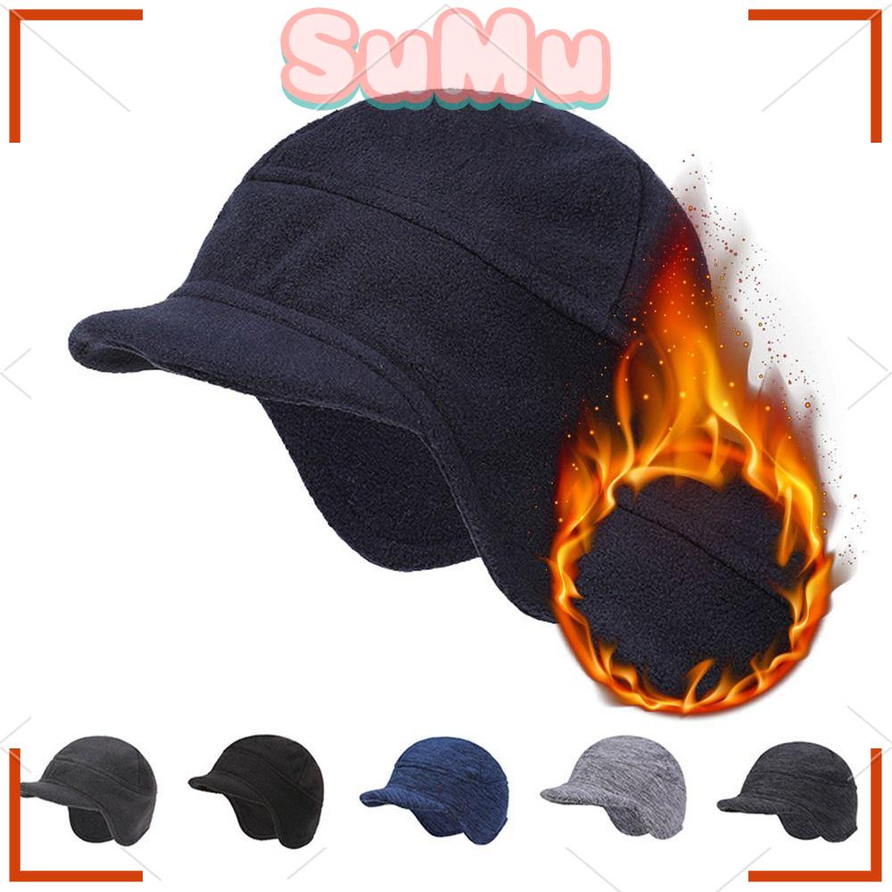 SUMU Mũ Trùm Tai Giữ Ấm Chống Gió Chất Liệu Lông Cừu Dày Dặn