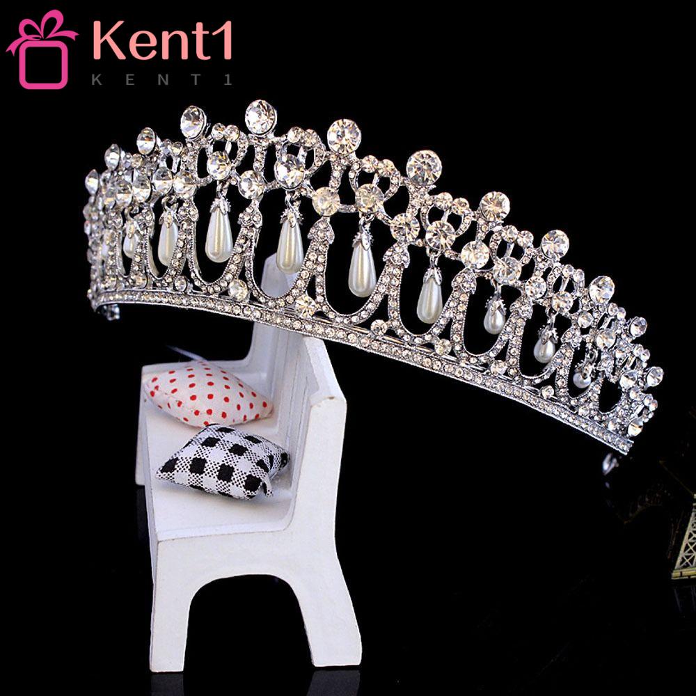 KENT1 Cài Tóc Hình Vương Miện Đính Đá Lấp Lánh Cho Cô Dâu