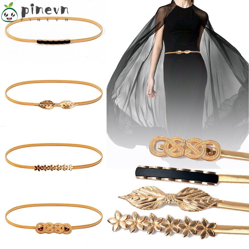 PINEVN Thắt Lưng Co Giãn Bằng Kim Loại Thời Trang Cho Nữ