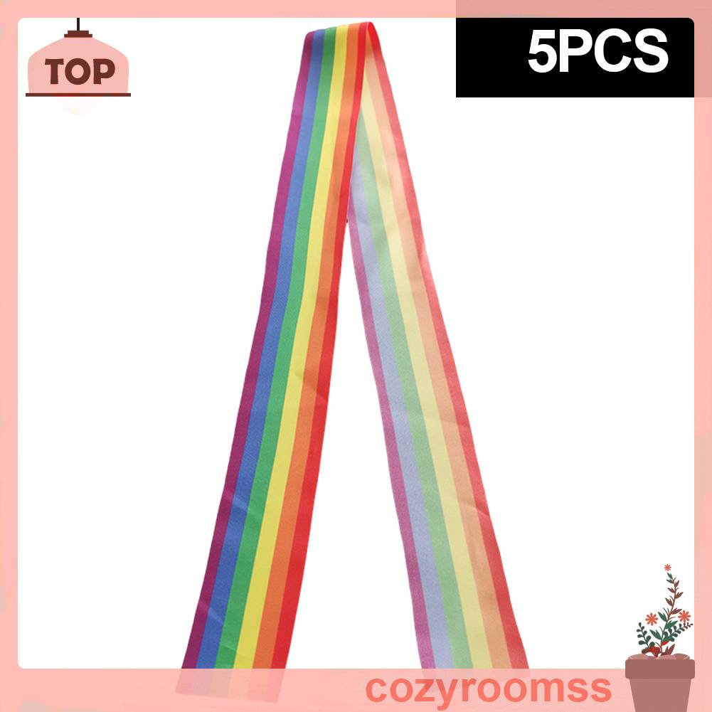 Set 5 Cuộn Dây Ruy Băng Màu Sắc Cầu Vồng Lgbt
