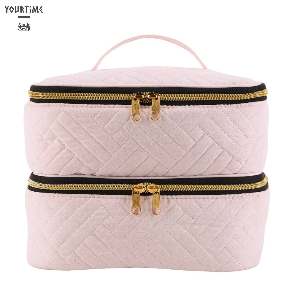 Túi Đựng Mỹ Phẩm Cầm Tay Có Khóa Kéo Sức Nặng Tháo Rời Được Tiện Lợi