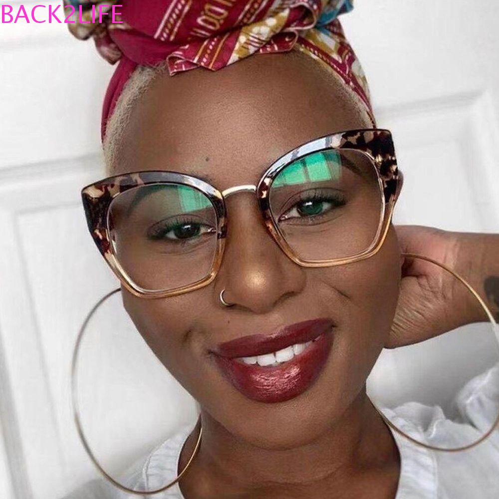 BACK2LIFE Mắt Kính Chống Bức Xạ Ánh Sáng Xanh In Họa Tiết Da Báo Thời Trang Cho Máy Tính