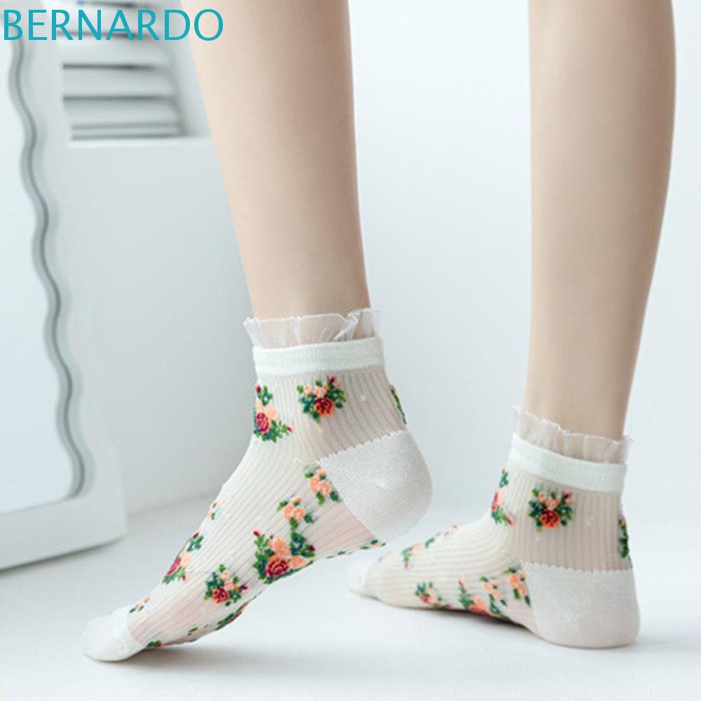 Vớ Lụa Trong Suốt Siêu Mỏng Thấm Hút Mồ Hôi Thoáng Khí Thêu Họa Tiết Hoa Phong Cách Lolita