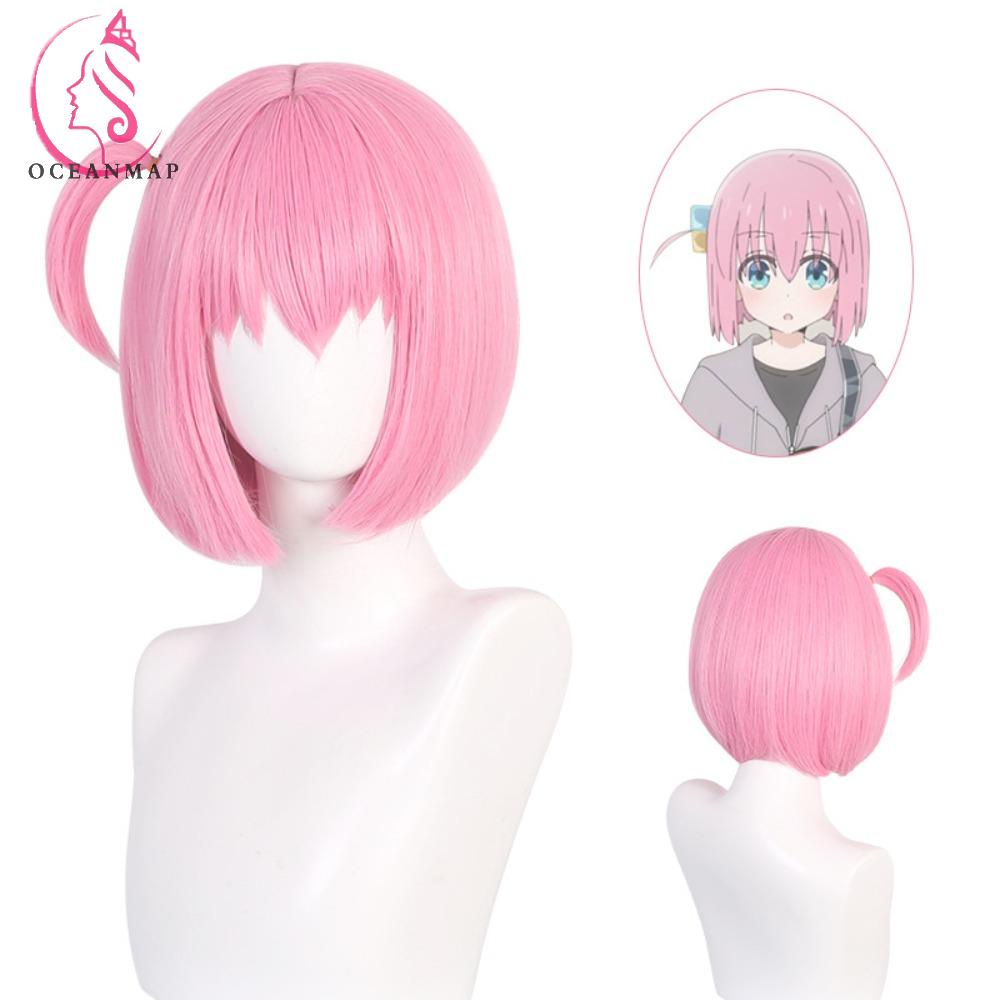 Tóc Giả Dài Thẳng Màu Hồng Dễ Thương Bằng Sợi Tổng Hợp Chịu Nhiệt Hóa Trang Nhân Vật Gotou Hitori