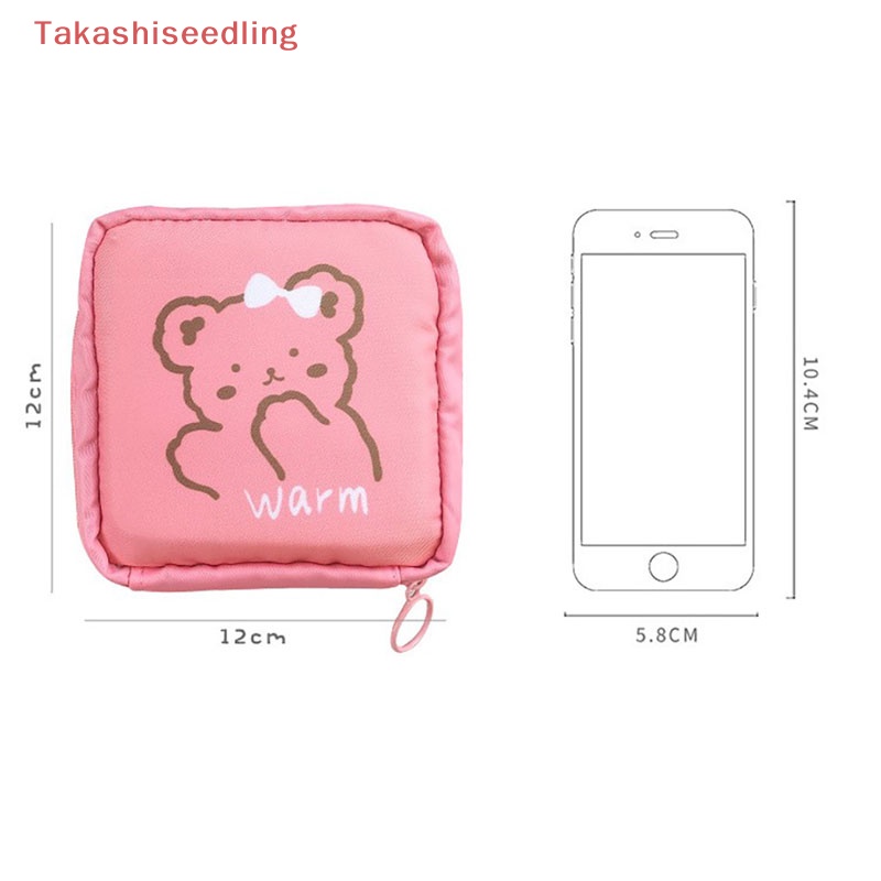 (Takashiseedling) Túi Đựng Khăn Giấy Vệ Sinh / Đồ Trang Điểm Du Lịch Mini Họa Tiết Hoạt Hình Cho Nữ