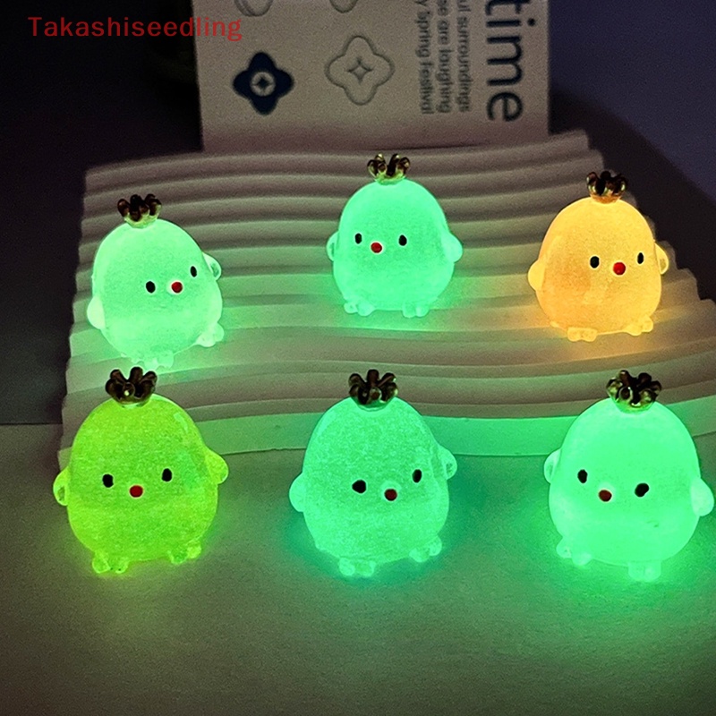 Set 2 Đồ trang trí Gà Con Hoạt Hình Mini Dạ Quang Trang Trí Tiểu Cảnh