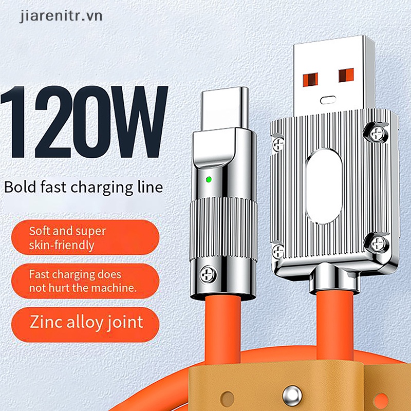 Cáp Sạc Nhanh type c 120w Bằng Hợp Kim Kẽm Và Silicon Màu Dạ Quang Cho huawei vn