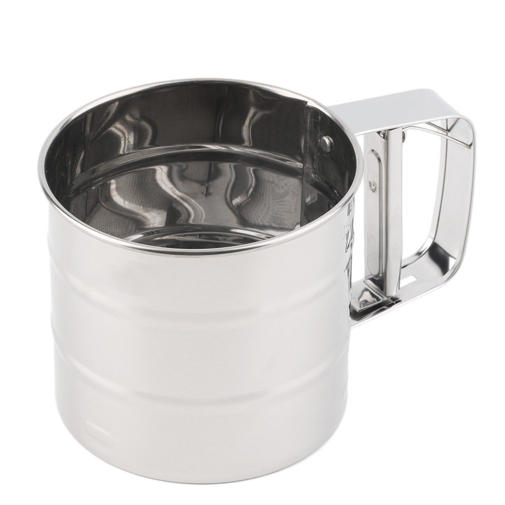 =Christmas=Stainless Steel Mesh Flour Sifter Mechanical Baking Icing Sugar Shaker Sieve