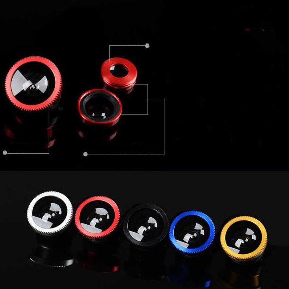 3 In 1 Mobile Phone Lens Fish Eye Smartphone Wide Angle Macro Camera Lens Kit