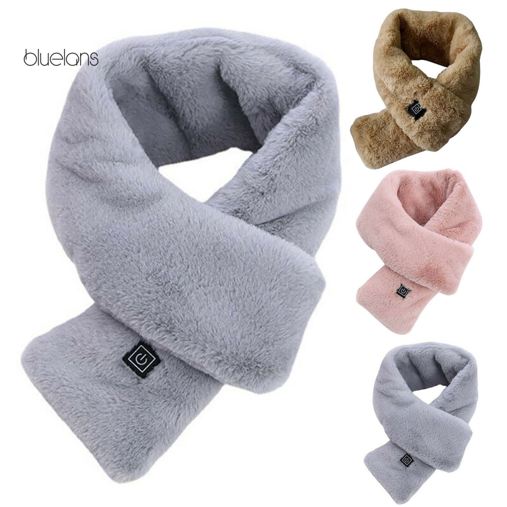 Bluelans Khăn Choàng Cổ Lông Thỏ Giả Mềm Mại Màu Trơn 3 Chế Độ Nhiệt Chống Lạnh Giảm Đau Vai Mùa Đông Có Thể Giặt Rửa Cho Nam Và Nữ