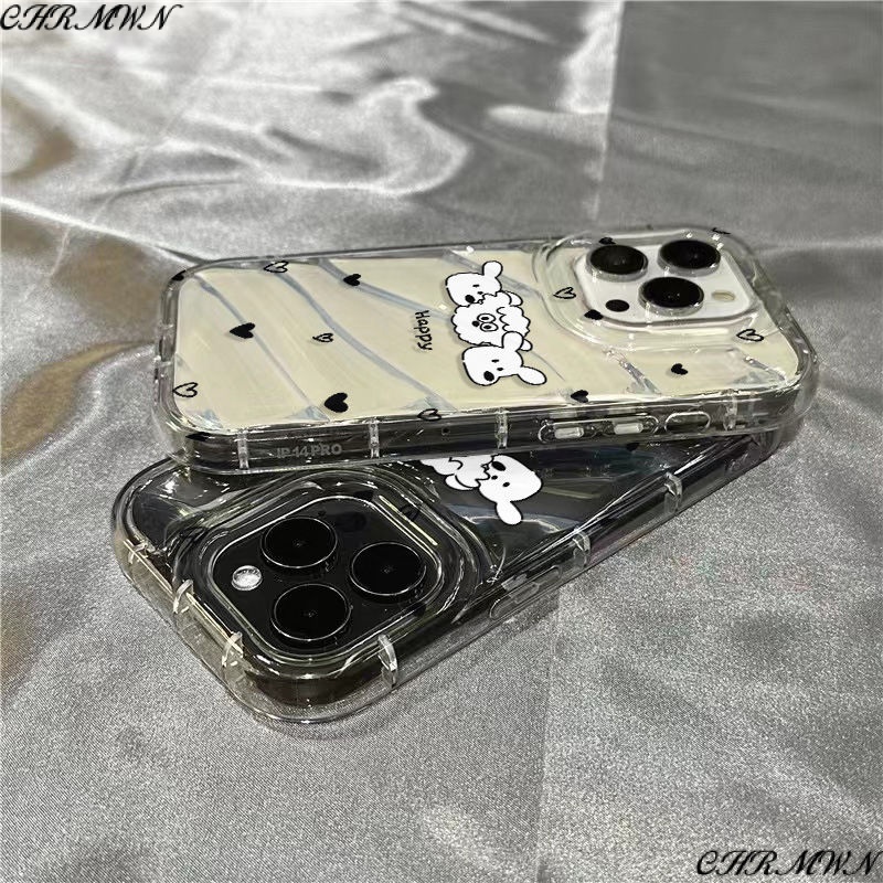 Ốp Điện Thoại Mềm Trong Suốt Hình Ba Chú Cún Con Dễ Thương Cho iPhone14promax 1312 / 11 7 / 8plus xr / sins 9OJY