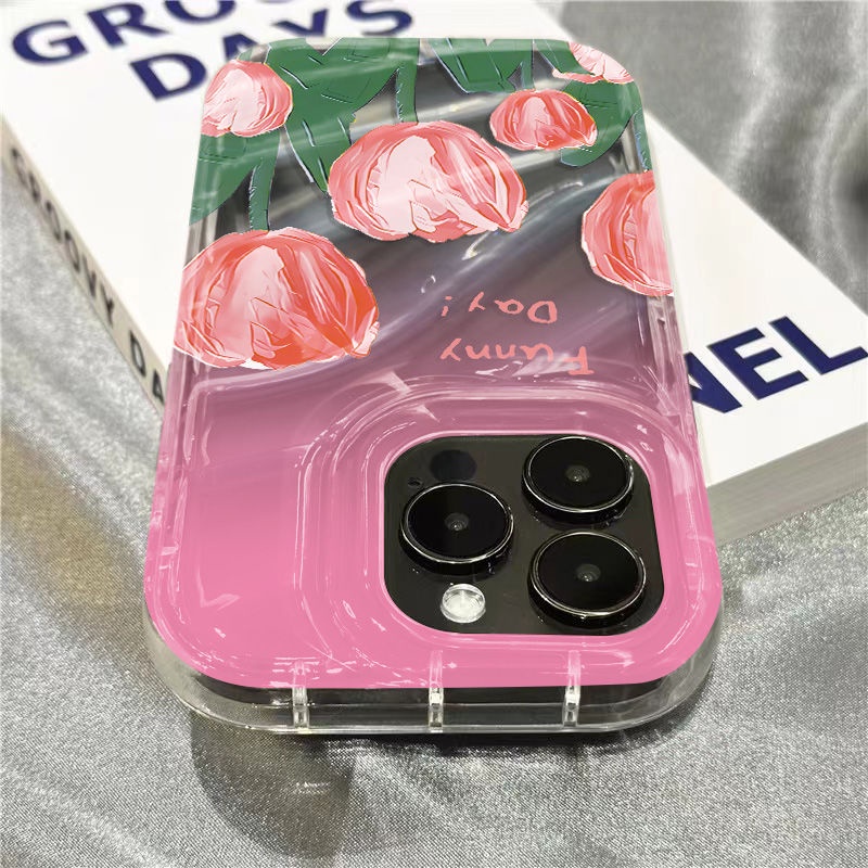 Ốp Điện Thoại Mềm Trong Suốt Họa Tiết Hoa Tulip Dễ Thương Cho Iphone 14Promax 13127 11 / 8Plus xr 9ZNG