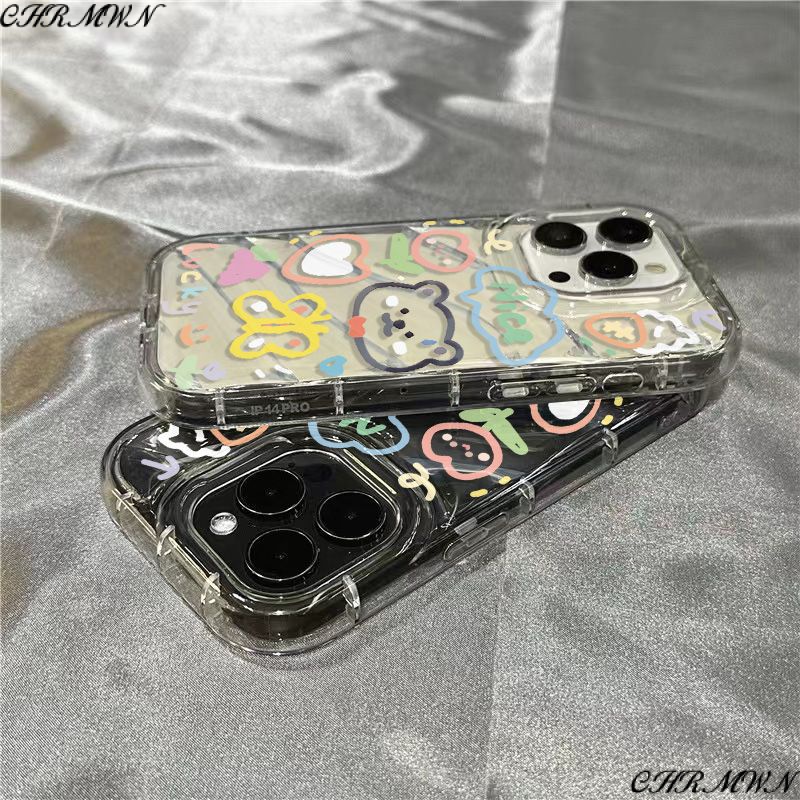 Ốp Điện Thoại Mềm Trong Suốt Họa Tiết Cánh Bướm / Gấu Dễ Thương Cho Iphone 1312iphone14promax 711 / 8 xr / plus XH3Z