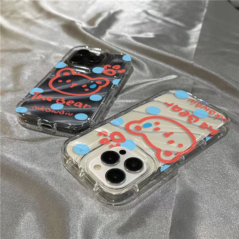 Ốp Điện Thoại Mềm Trong Suốt In Hình Gấu Hoạt Hình Dễ Thương Cho iPhone14promax8 Pink 1312 7 xr sins11 / / Apple / Line