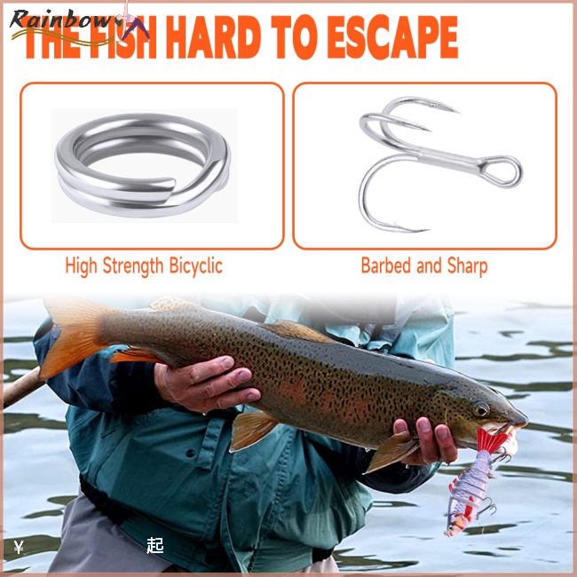 Set 5 Mồi Giả Nhử Cá 7 Khớp Nối Bằng Nhựa Gắn Kèm Móc Câu Tiện Dụng