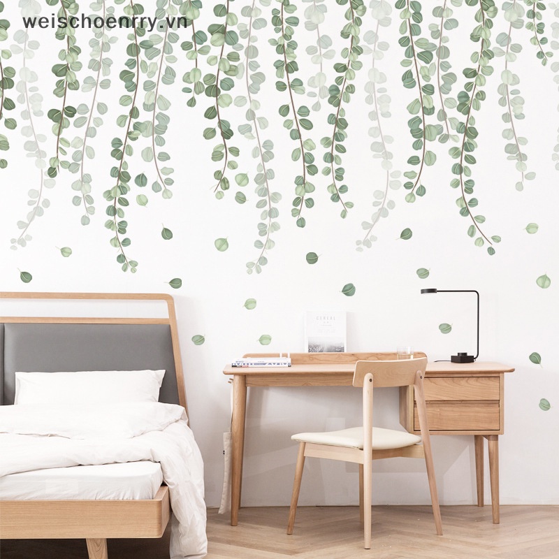 Giấy Dán Tường Bằng Vinyl Hình Cây Lá Nhiệt Đới Trang Trí Nhà Cửa