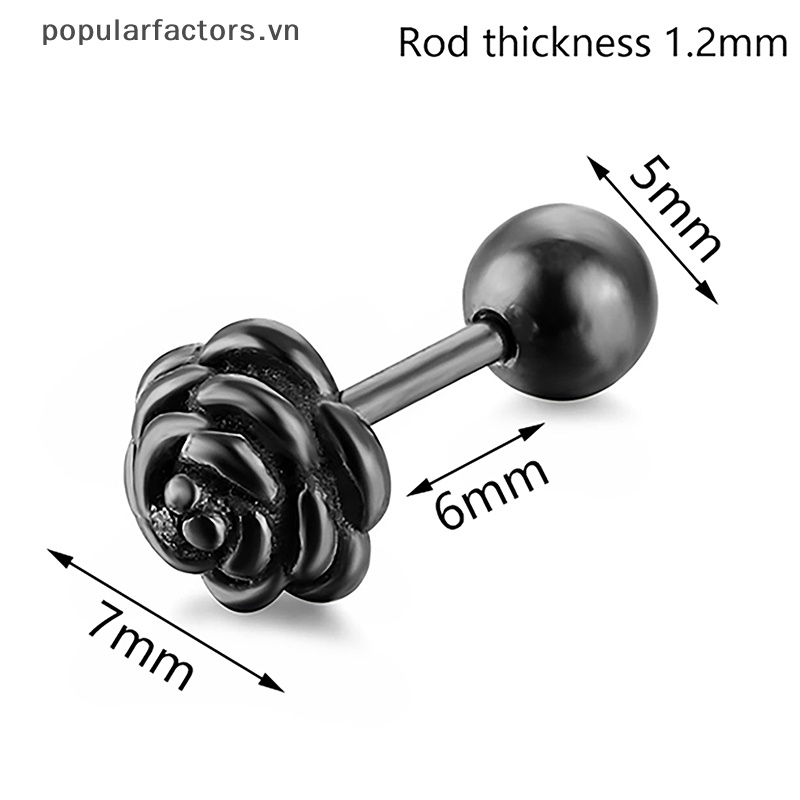 Khuyên Tai Hình Quả Tạ Bằng Thép Không Gỉ Nhiều Màu Sắc Thời Trang