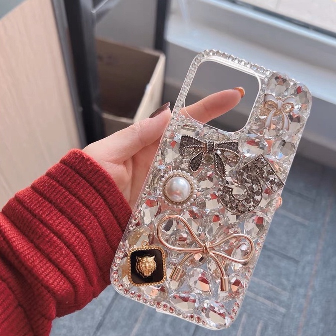 Ốp Điện Thoại Đính Đá Kim Cương Giả Nhật Hàn Cho iphone13pro 14promax 14 / 13 14 / 13promax