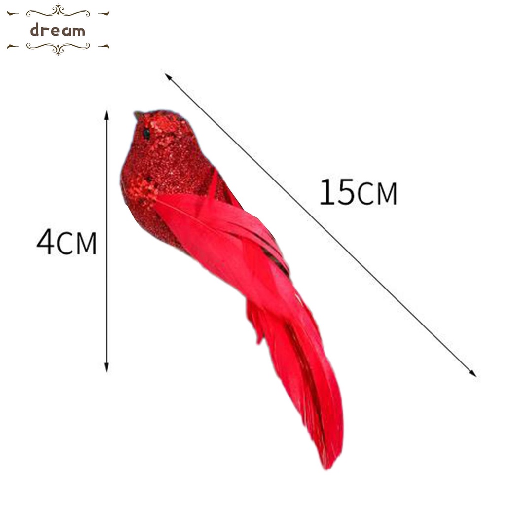 【DREAMLIFE】12 PCS Artificial Feather Birds Clips High Quality For Wreaths Christmas Decor