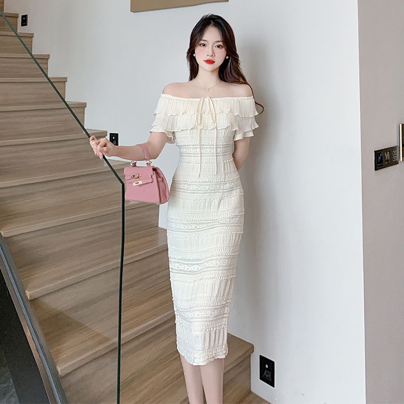 Đầm Lửng Hai Dây Cổ Bèo Cao Cấp Thời Trang Mùa Hè 2023