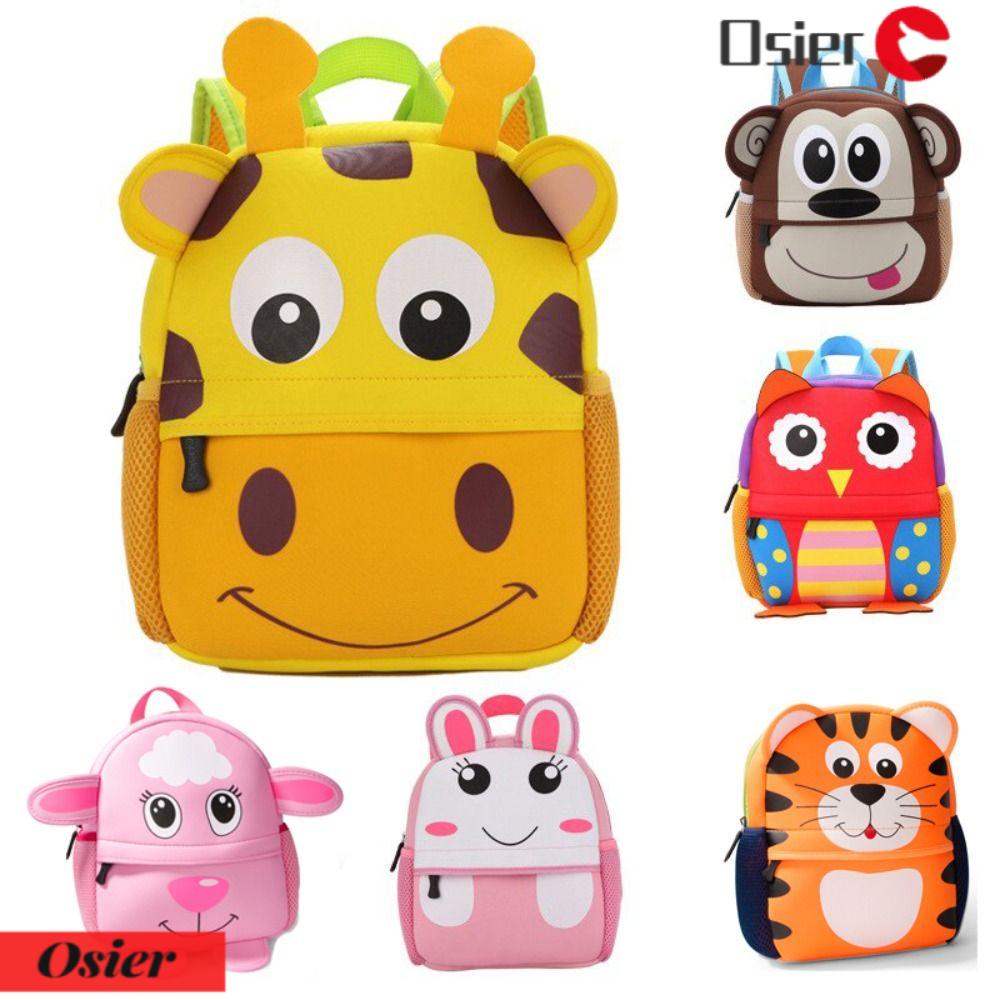 OSIER1 Ba Lô Du Lịch Mini 3D Bằng Cao Su Tổng Hợp Trọng Lượng Nhẹ In Họa Tiết Hoạt Hình Động Vật Thời Trang