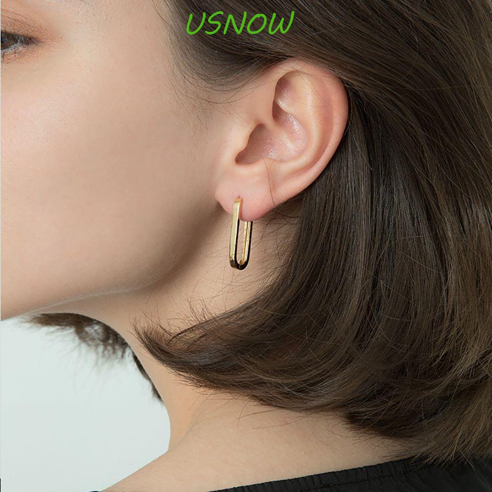 USNOW Khuyên Tai Hình Chữ Nhật Bằng Đồng Màu Sắc Thời Trang Dành Cho Nữ