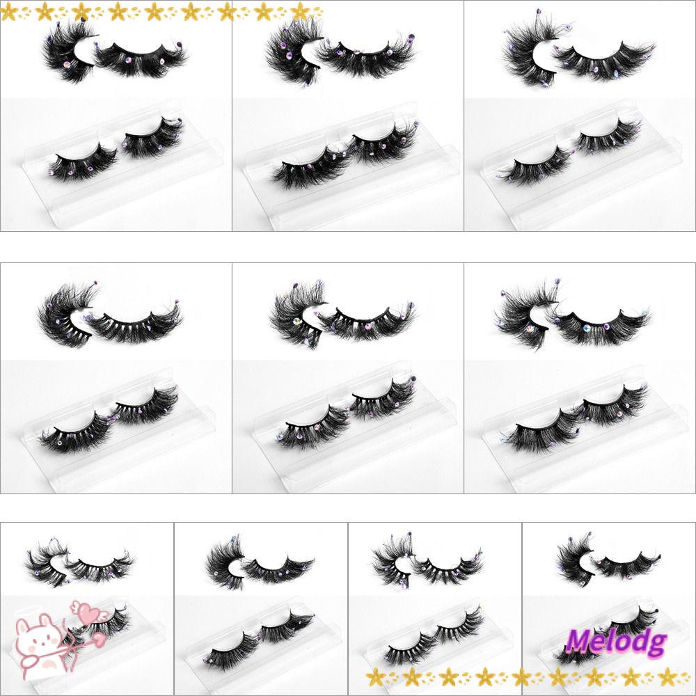 MELODG Lông Mi Giả Hóa Trang Màu Holographic Lấp Lánh