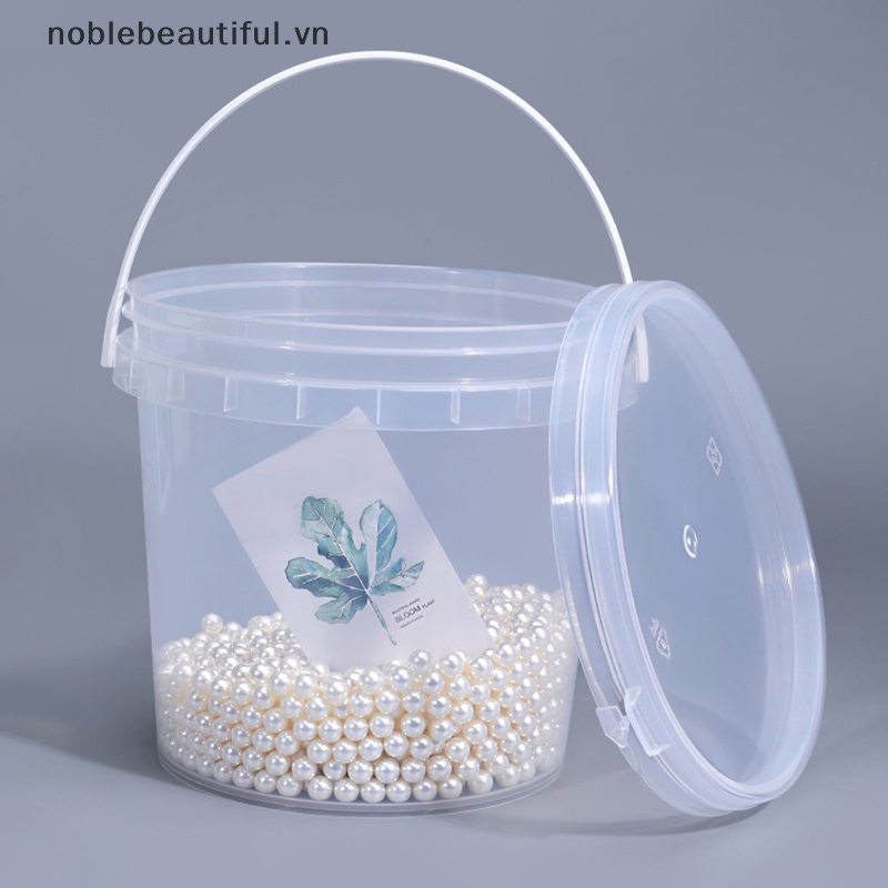 Xô Nhựa Đựng Thực Phẩm 150ML-1500ML Màu Trắng Có Tay Cầm Tiện Dụng