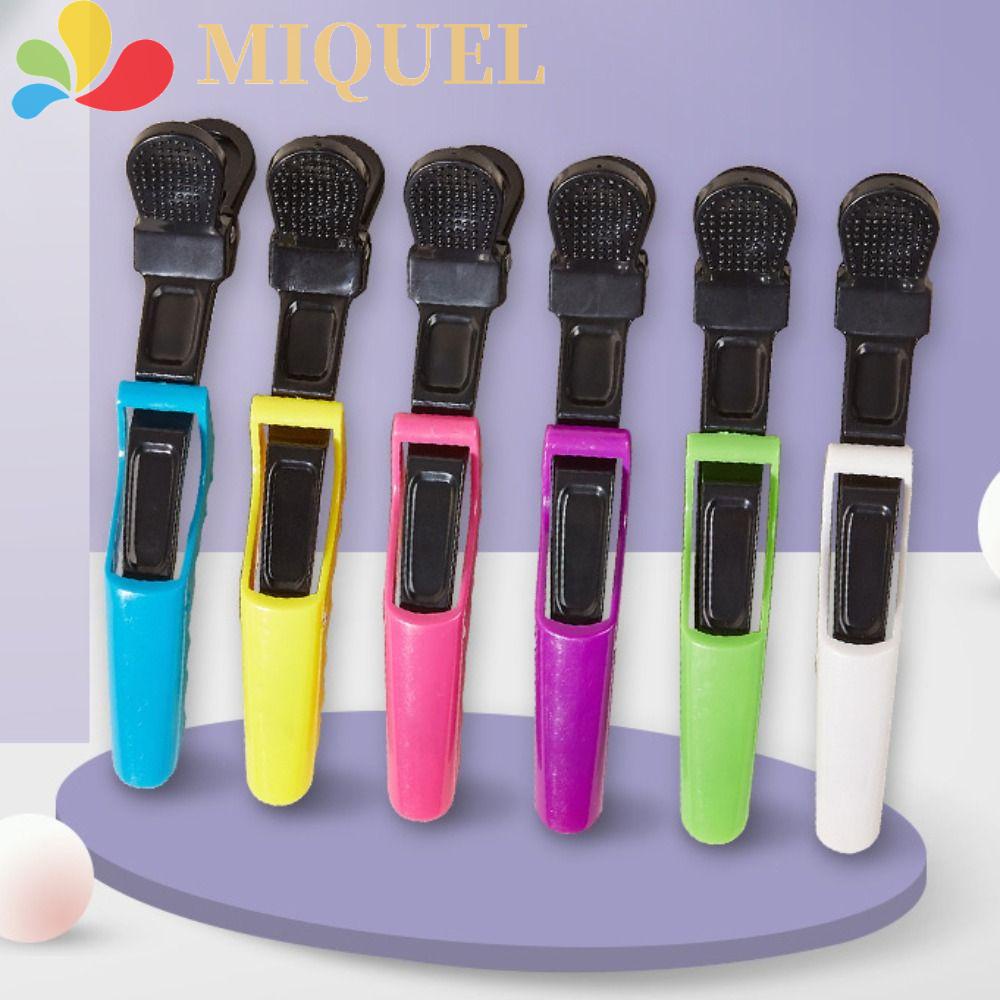 Set 6 Kẹp Tóc Cá Sấu Bằng Nhựa Chống Trượt Màu Đen / Hồng Dành Cho Nữ