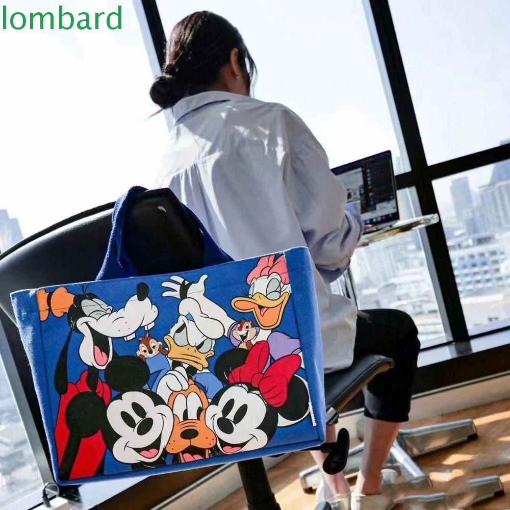 Túi Đeo Vai / Đeo Chéo Vải Canvas In Hình Chuột Mickey Sức Chứa Lớn Thời Trang Cho Nữ