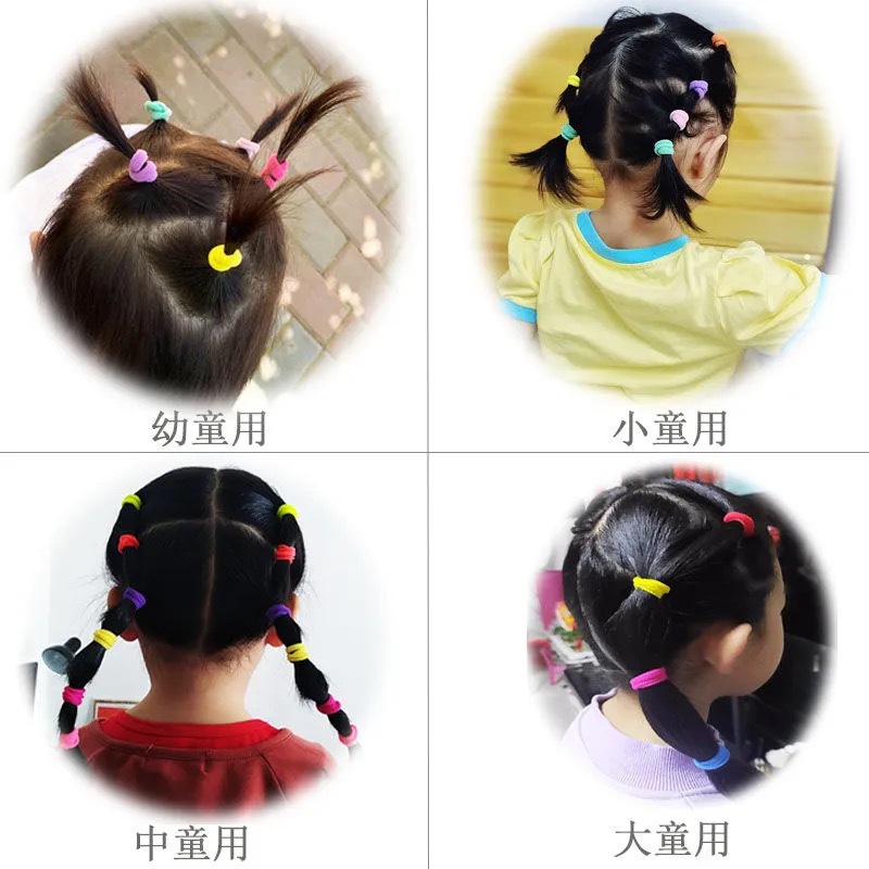 Bộ 50 Dây Cột Tóc Bằng Cotton Không Đường May Co Giãn Màu Đen / Mỏng Nhiều Màu Dành Cho Nữ