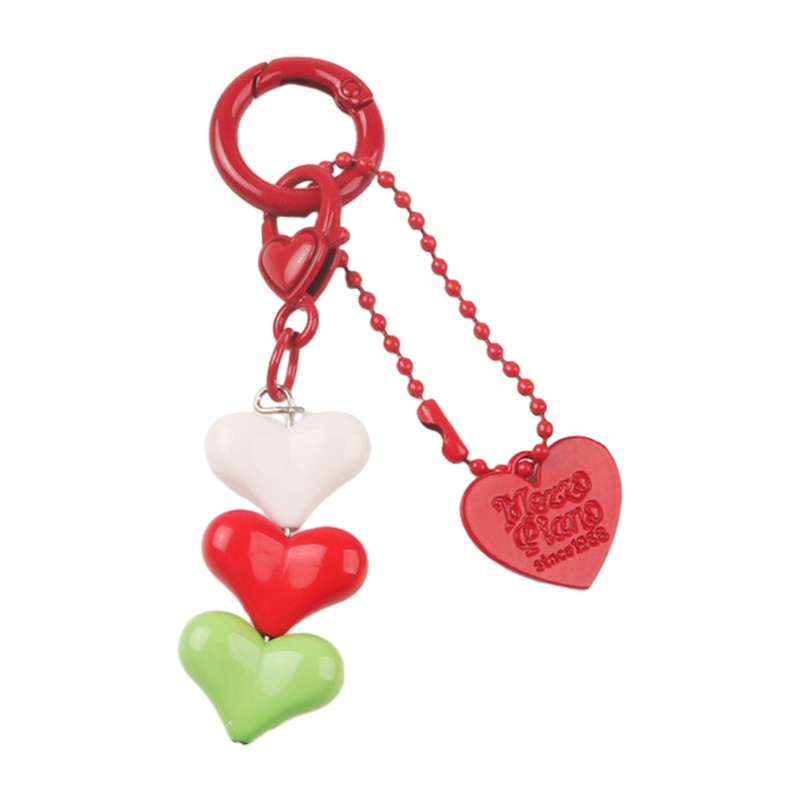 Móc Khóa Hình Trái Tim Nhiều Màu Sắc Bằng Nhựa Resin Dễ Thương