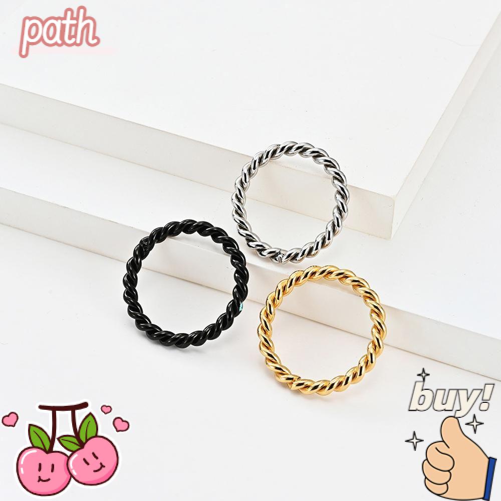 PATH Nhẫn Xoắn Ốc Phong Cách Boho Tối Giản