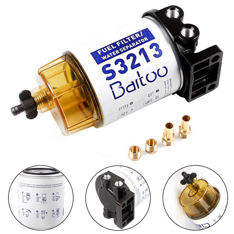 Bộ Lọc Nhiên Liệu ABS + Kim Loại 3 / 8 Inch S3213 Cho Động Cơ Tàu Thuyền Yamaha Racor Sierra